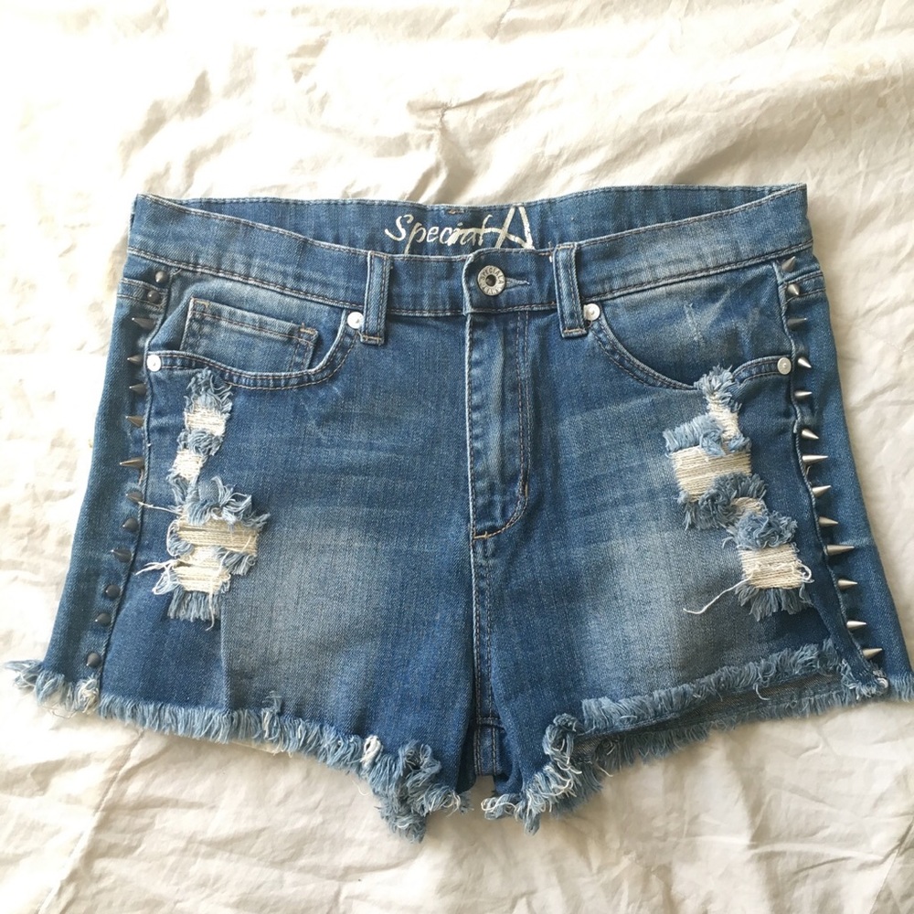 High Waist Baby Blue Jean Shorts